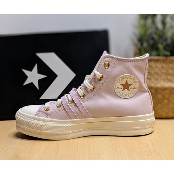 Converse CTAS Lift Platform Summit Pink Buckle High Top Shoes Women's 9 NIB - Picture 8 of 15
